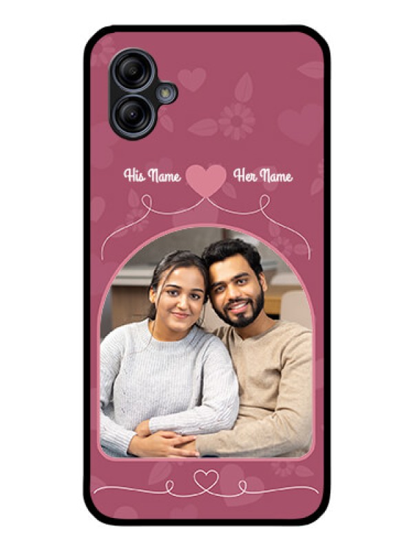 Custom Galaxy A04e Photo Printing on Glass Case - Love Floral Design