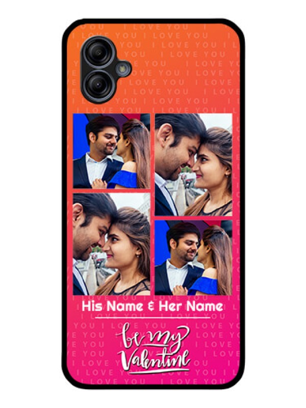 Custom Galaxy A04e Custom Glass Phone Case - I Love You Pink Design