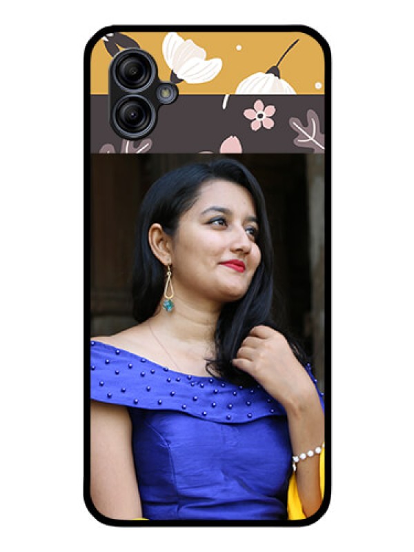 Custom Galaxy A04e Custom Glass Phone Case - Stylish Floral Design