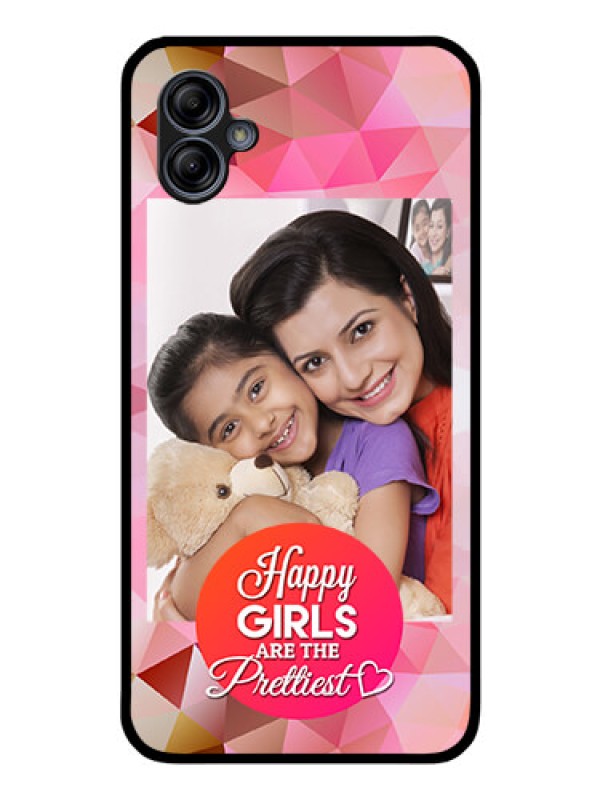 Custom Galaxy A04e Photo Printing on Glass Case - Abstract Triangle Design