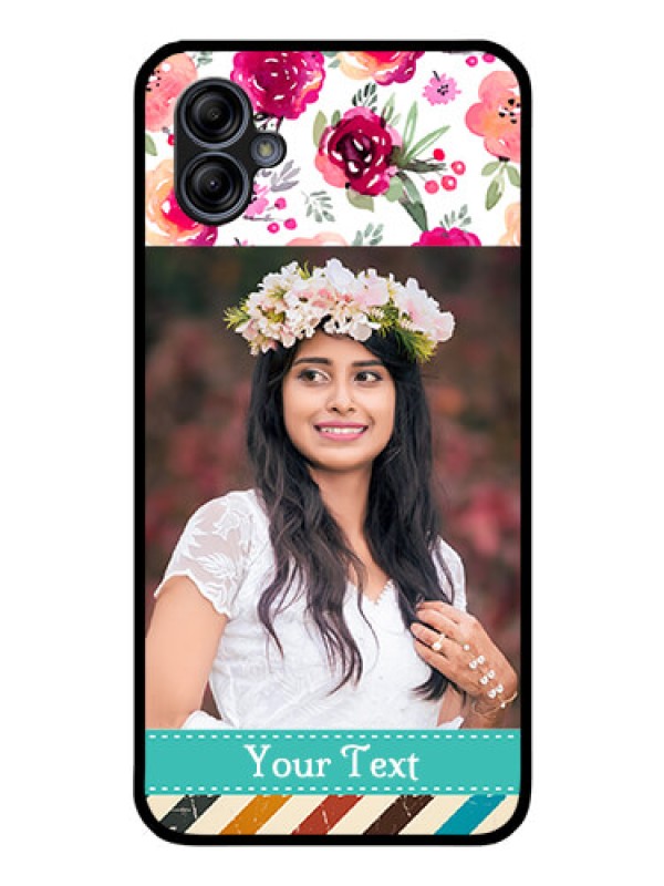 Custom Galaxy A04e Custom Glass Phone Case - Watercolor Floral Design