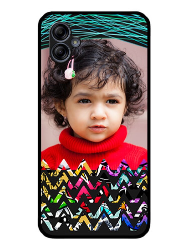 Custom Galaxy A04e Personalized Glass Phone Case - Neon Abstract Design