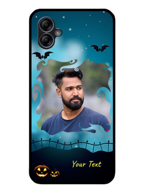 Custom Galaxy A04e Custom Glass Phone Case - Halloween frame design