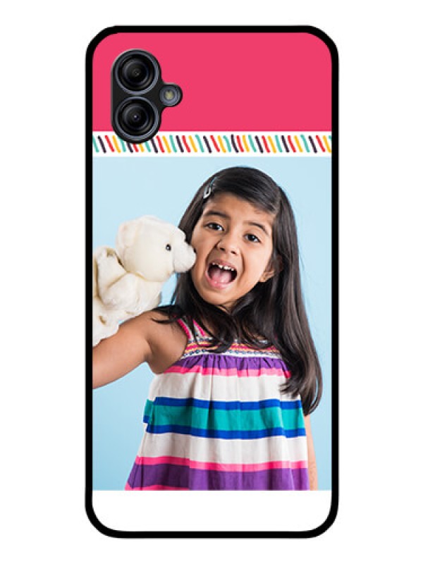 Custom Galaxy A04e Personalized Glass Phone Case - Line art design