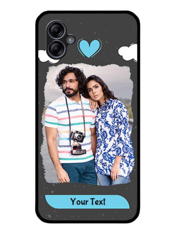 Custom Galaxy A04e Custom Glass Phone Case - Splashes with love doodles Design