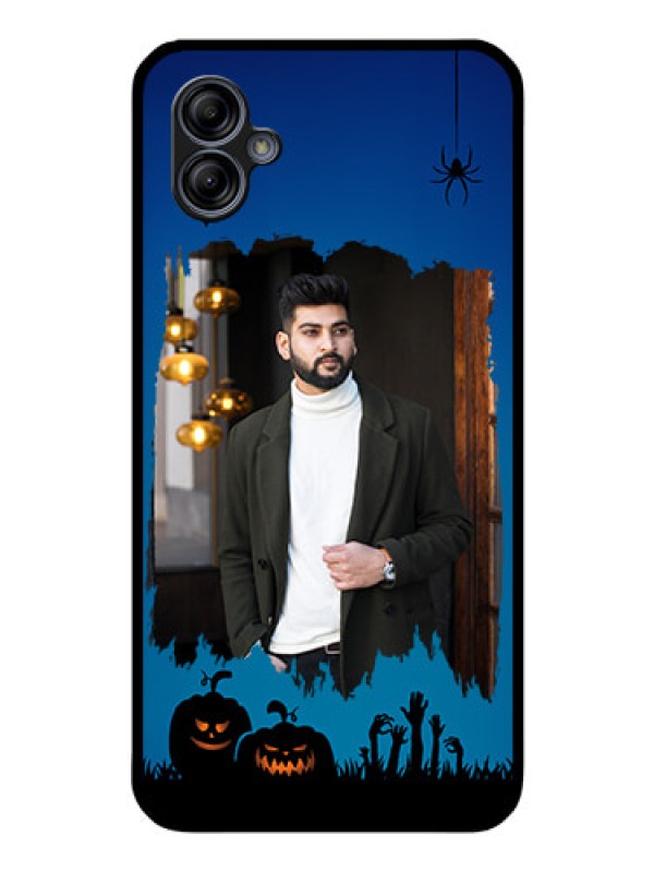 Custom Galaxy A04e Photo Printing on Glass Case - with pro Halloween design