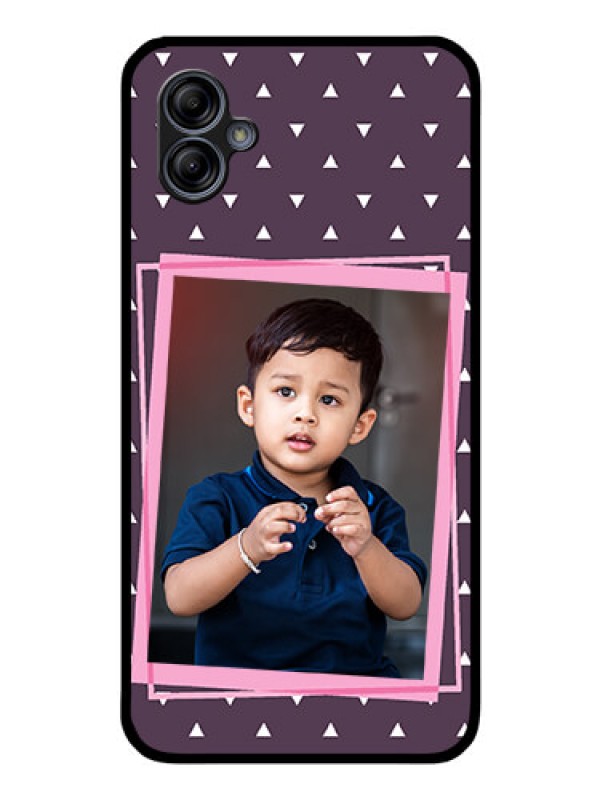 Custom Galaxy A04e Custom Glass Mobile Case - Triangle Pattern Dotted Design