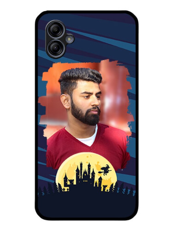 Custom Galaxy A04e Photo Printing on Glass Case - Halloween Witch Design