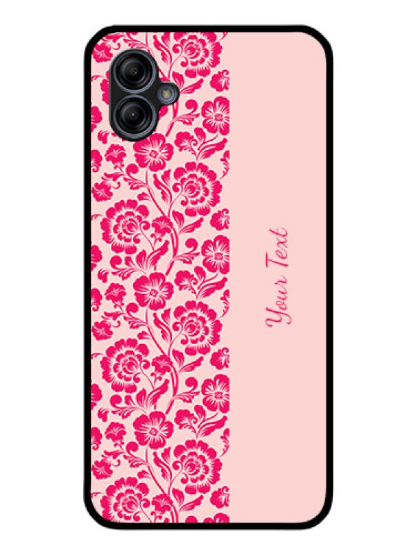 Custom Galaxy A04e Custom Glass Phone Case - Attractive Floral Pattern Design