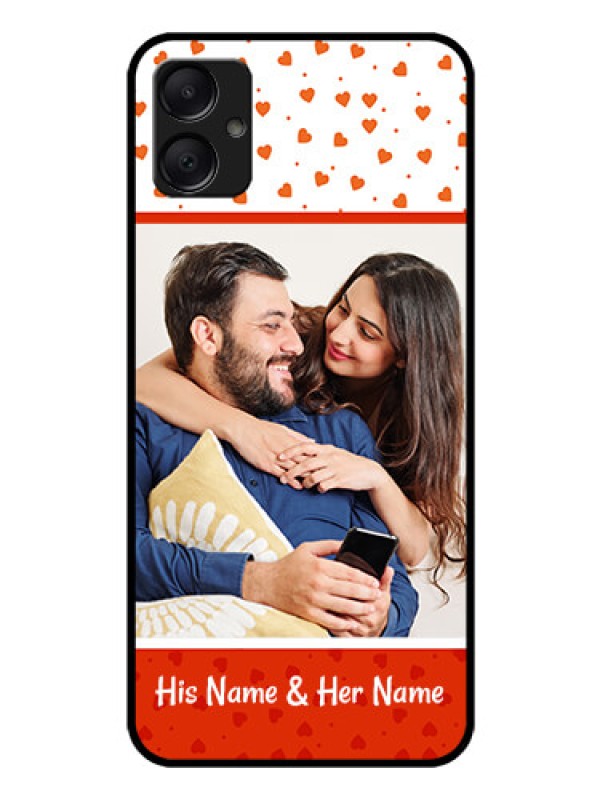 Custom Galaxy A05 Custom Glass Phone Case - Orange Love Symbol Design