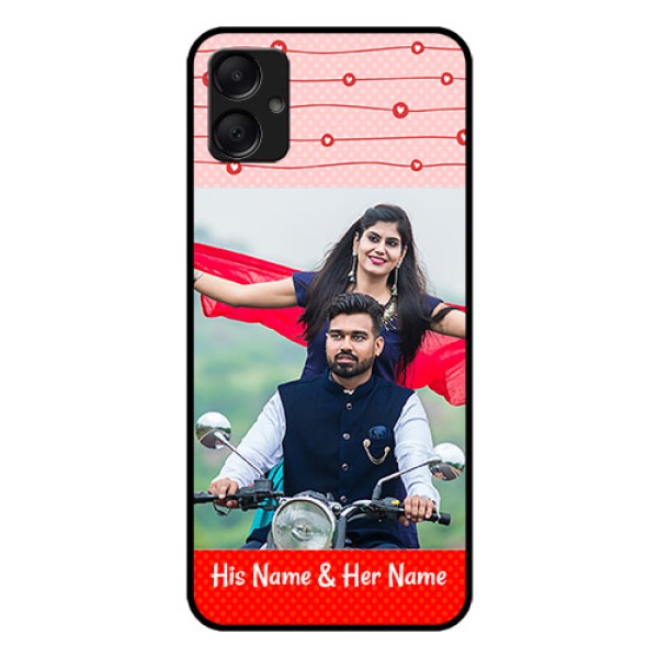 Galaxy A05 Custom Glass Phone Case - Red Pattern Case Design Galaxy A05 Custom Glass Phone Case - Red Pattern Case Design