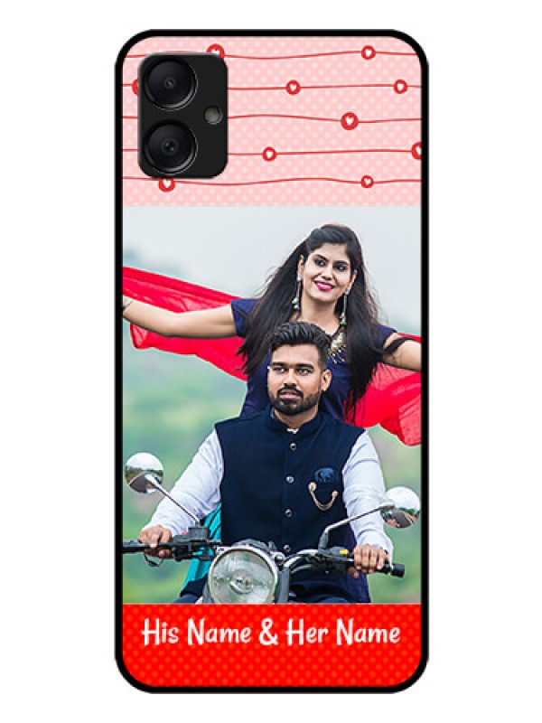 Custom Galaxy A05 Custom Glass Phone Case - Red Pattern Case Design