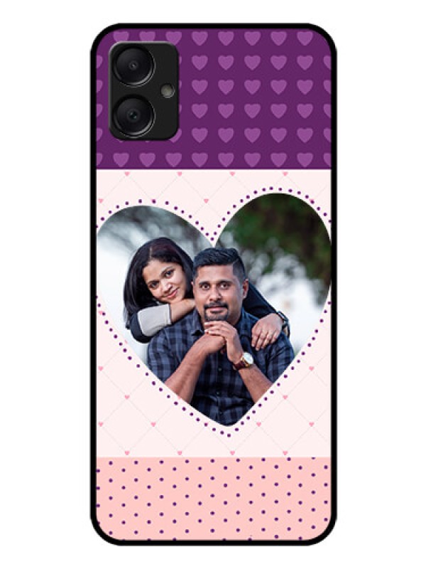Custom Galaxy A05 Custom Glass Phone Case - Violet Love Dots Design
