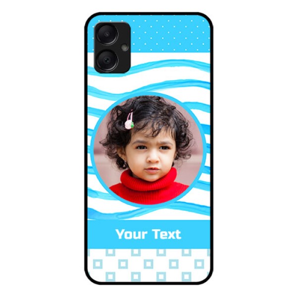Galaxy A05 Custom Glass Phone Case - Simple Blue Case Design