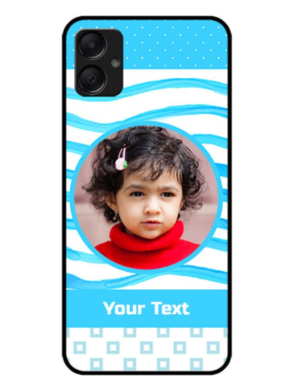Custom Galaxy A05 Custom Glass Phone Case - Simple Blue Case Design