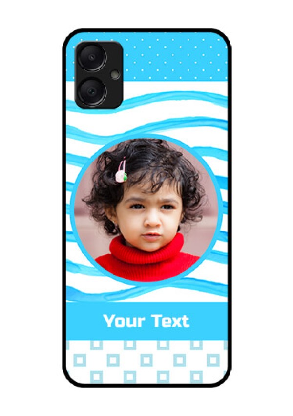 Galaxy A05 Custom Glass Phone Case - Simple Blue Case Design