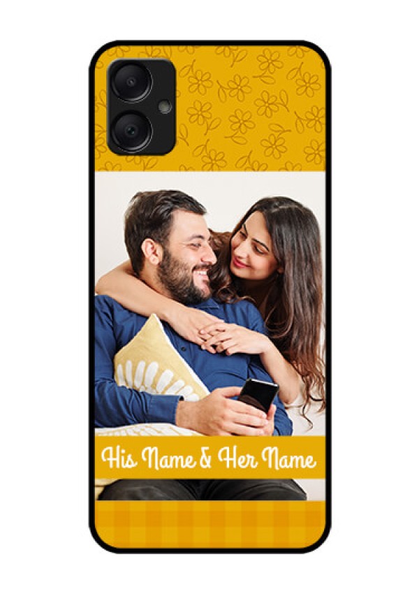 Galaxy A05 Custom Glass Phone Case - Yellow Floral Design