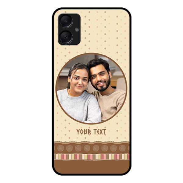 Galaxy A05 Custom Glass Phone Case - Brown Dotted Mobile Case Design Galaxy A05 Custom Glass Phone Case - Brown Dotted Mobile Case Design