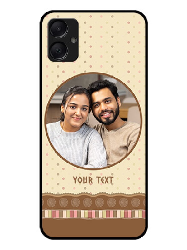 Custom Galaxy A05 Custom Glass Phone Case - Brown Dotted Mobile Case Design