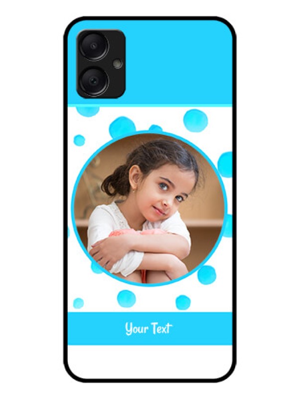Custom Galaxy A05 Custom Glass Phone Case - Blue Bubbles Pattern Design