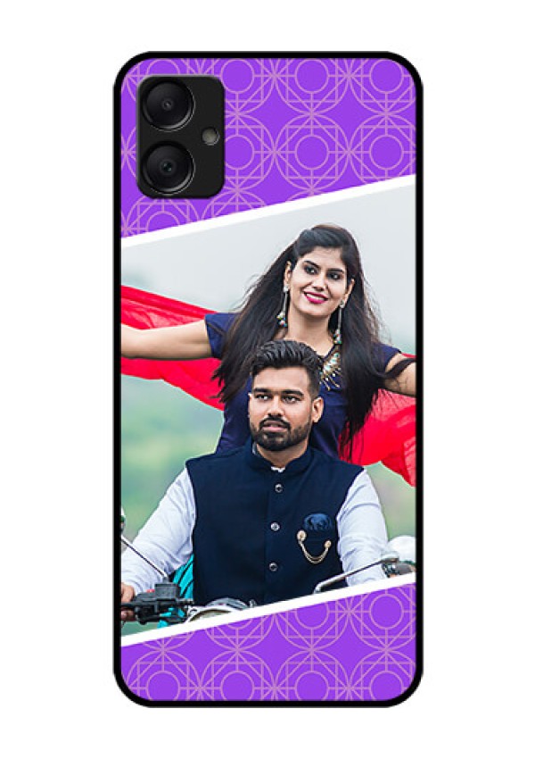 Galaxy A05 Custom Glass Phone Case - Violet Color Pattern Design