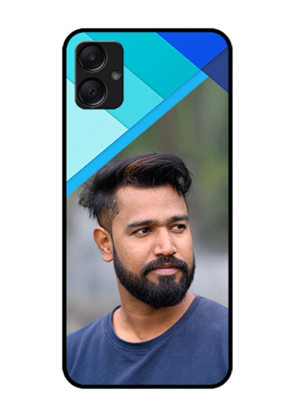 Galaxy A05 Custom Glass Phone Case - Blue Pattern Design