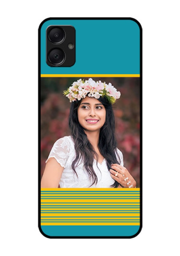 Galaxy A05 Custom Glass Phone Case - Yellow & Blue Design