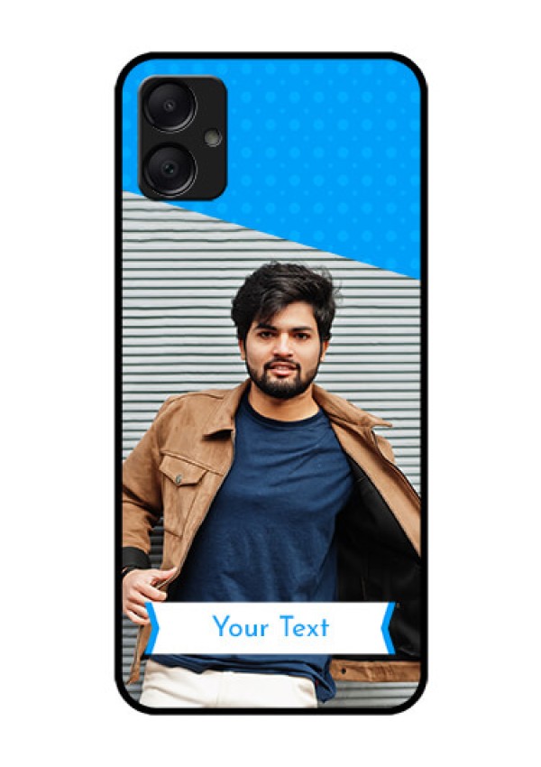 Galaxy A05 Custom Glass Phone Case - Simple Blue Color Design