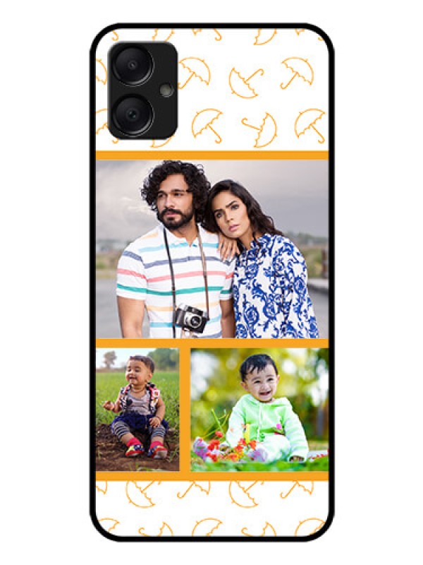 Custom Galaxy A05 Custom Glass Phone Case - Yellow Pattern Design