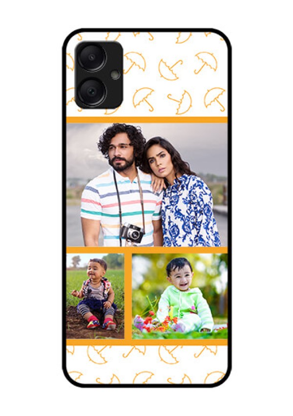 Galaxy A05 Custom Glass Phone Case - Yellow Pattern Design