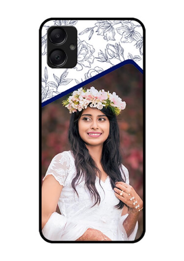 Galaxy A05 Custom Glass Phone Case - Classy Floral Design