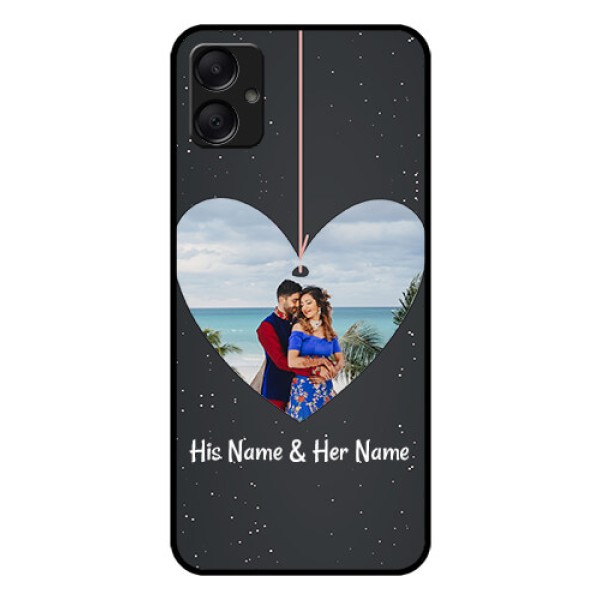 Galaxy A05 Custom Glass Phone Case - Hanging Heart Design Galaxy A05 Custom Glass Phone Case - Hanging Heart Design