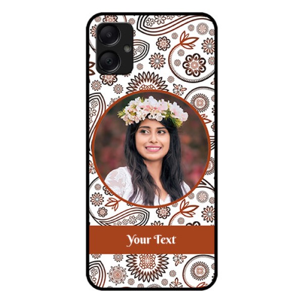 Galaxy A05 Custom Glass Phone Case - Abstract Flower Design