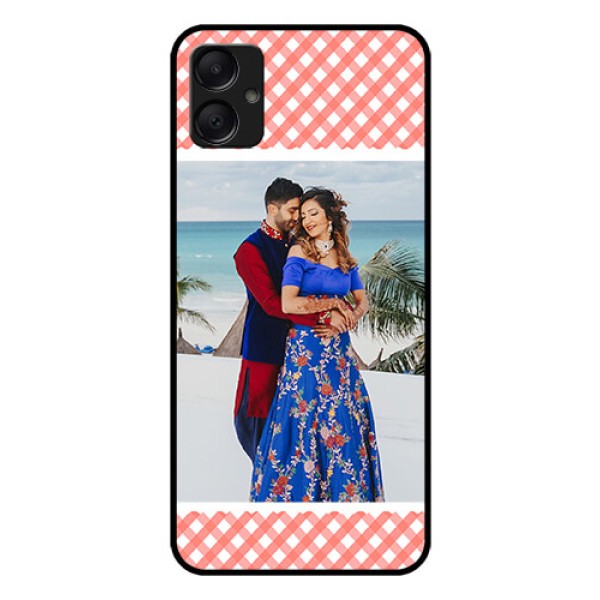 Galaxy A05 Custom Glass Phone Case - Pink Pattern Design Galaxy A05 Custom Glass Phone Case - Pink Pattern Design