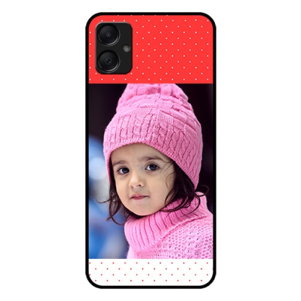 Galaxy A05 Custom Glass Phone Case - Red Pattern Design