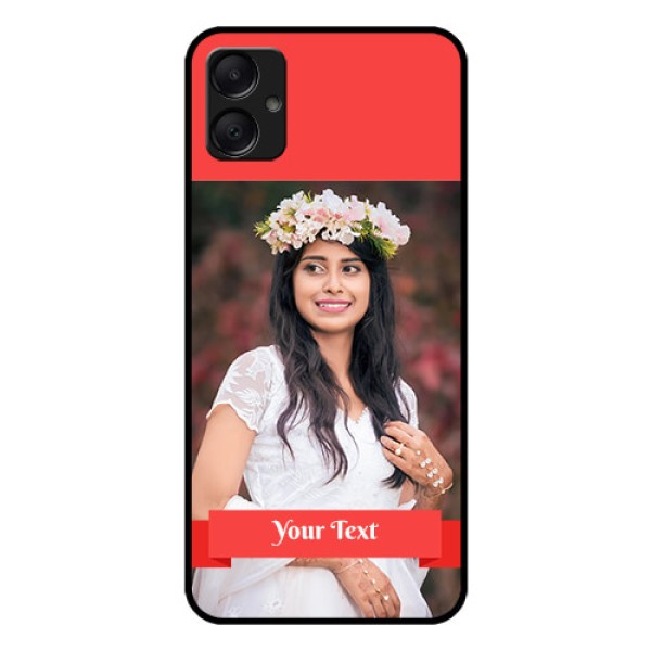 Galaxy A05 Custom Glass Phone Case - Simple Red Color Design Galaxy A05 Custom Glass Phone Case - Simple Red Color Design