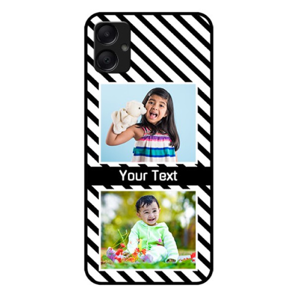 Galaxy A05 Custom Glass Phone Case - Black And White Stripes Design Galaxy A05 Custom Glass Phone Case - Black And White Stripes Design