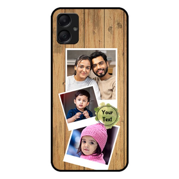 Galaxy A05 Custom Glass Phone Case - Wooden Texture Design Galaxy A05 Custom Glass Phone Case - Wooden Texture Design