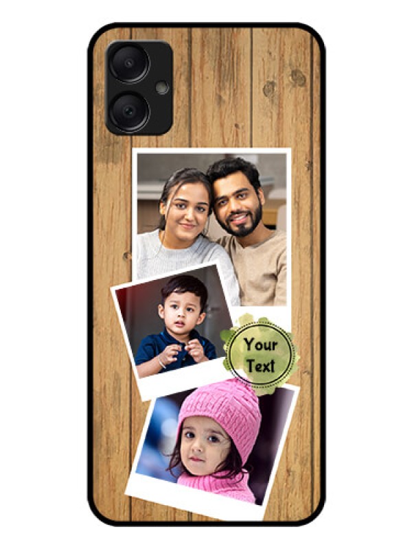 Custom Galaxy A05 Custom Glass Phone Case - Wooden Texture Design