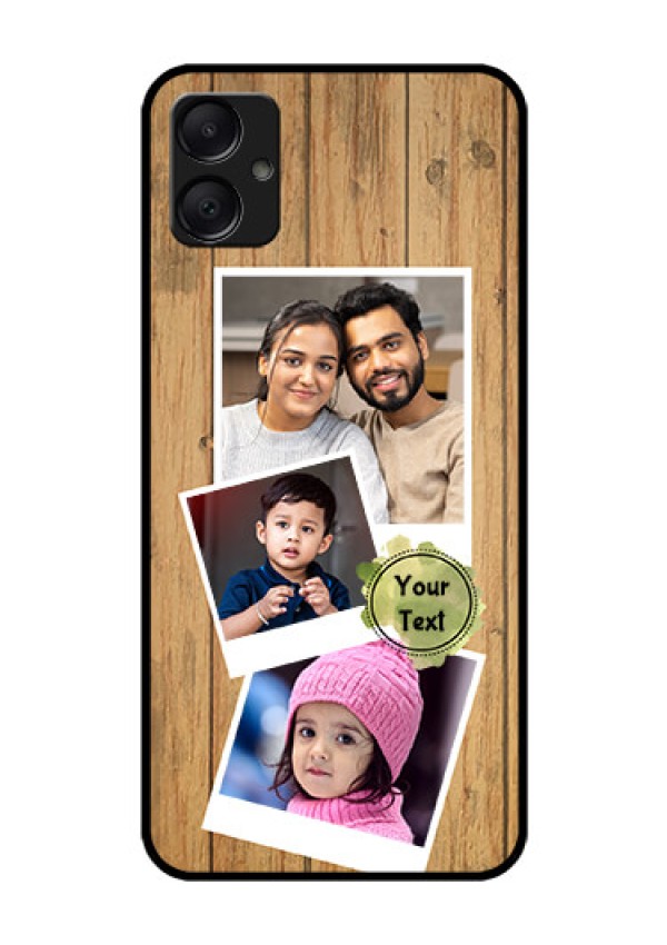 Galaxy A05 Custom Glass Phone Case - Wooden Texture Design