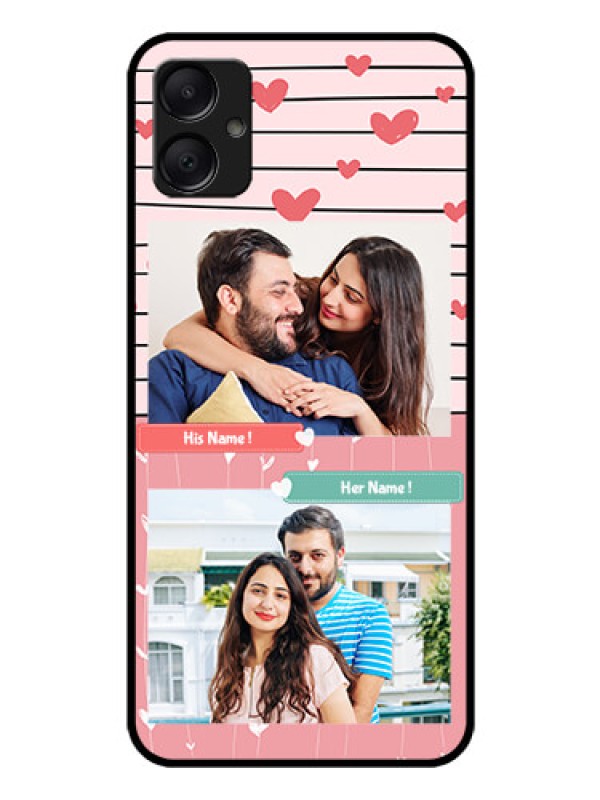 Custom Galaxy A05 Custom Glass Phone Case - Photo With Heart Design