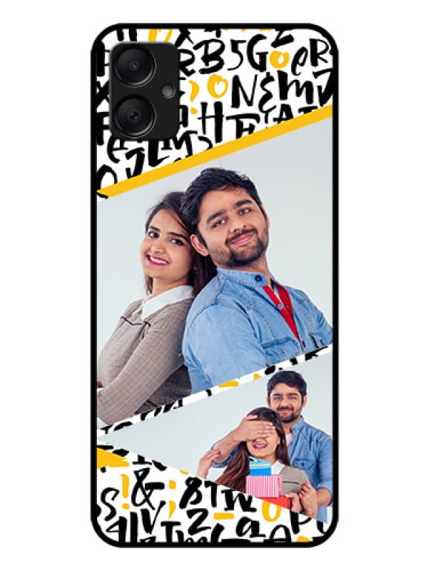 Custom Galaxy A05 Custom Glass Phone Case - Letters Pattern Design