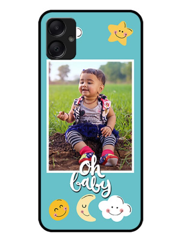 Custom Galaxy A05 Custom Glass Phone Case - Smiley Kids Stars Design