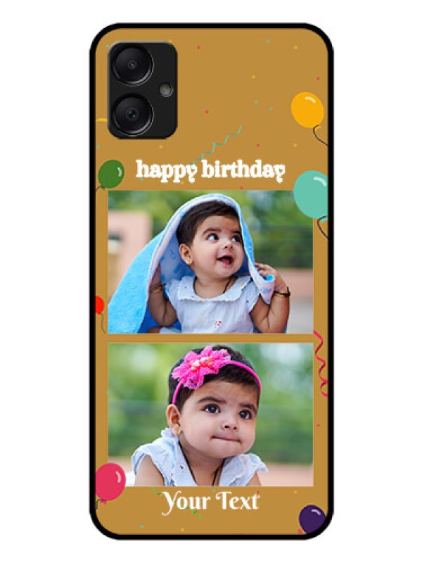 Custom Galaxy A05 Custom Glass Phone Case - Image Holder With Birthday Celebrations Design