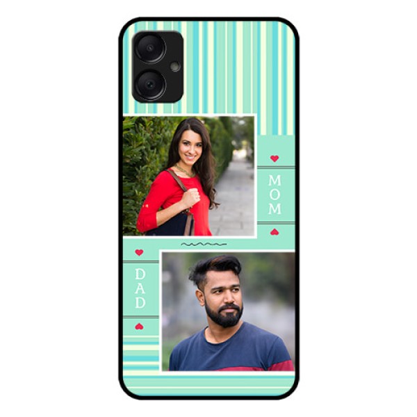 Galaxy A05 Custom Glass Phone Case - Mom & Dad Pic Design