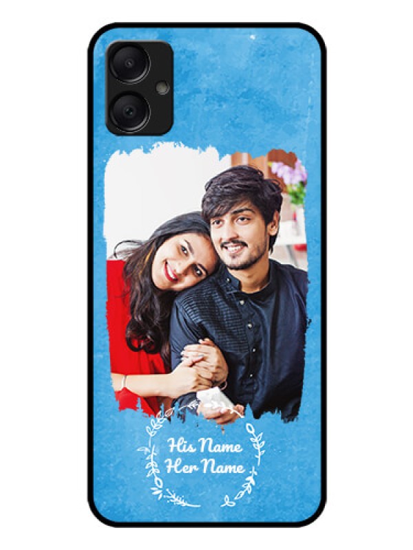 Custom Galaxy A05 Custom Glass Phone Case - Blue Color Vintage Design