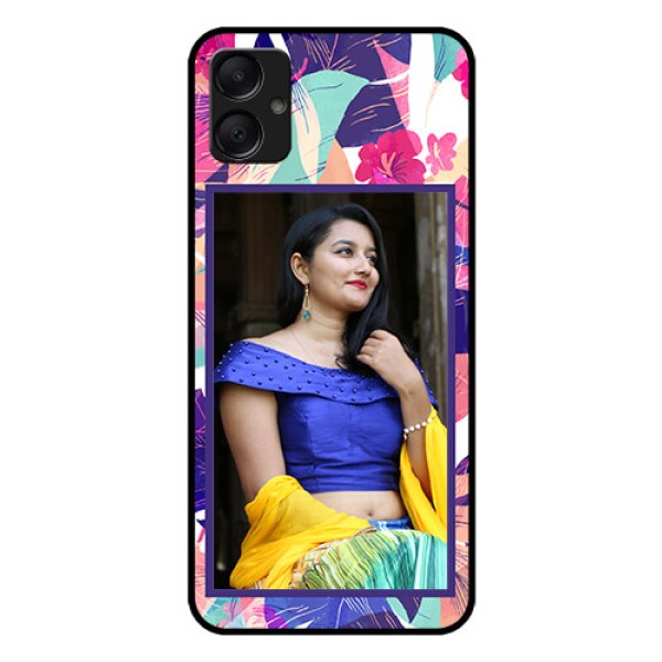 Galaxy A05 Custom Glass Phone Case - Abstract Floral Design