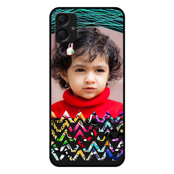 Galaxy A05 Custom Glass Phone Case - Neon Abstract Design