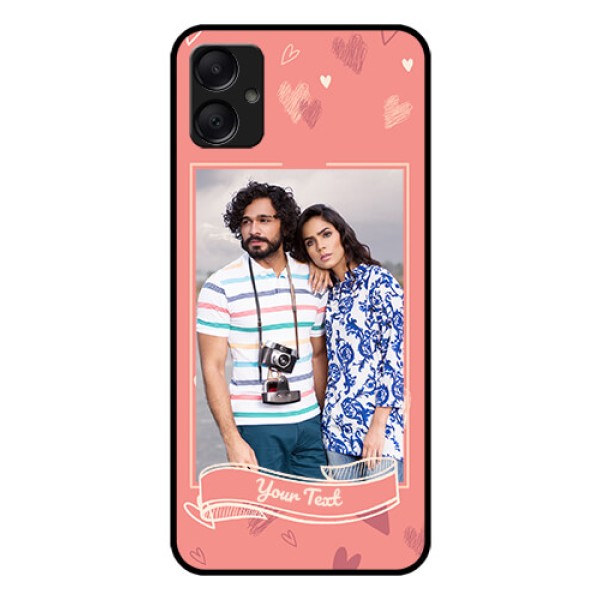 Galaxy A05 Custom Glass Phone Case - Love Doodle Art Design