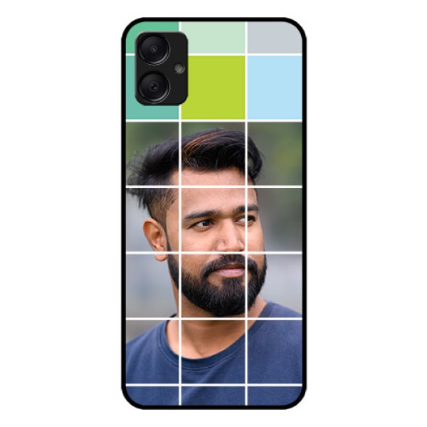 Galaxy A05 Custom Glass Phone Case - With White Box Pattern Galaxy A05 Custom Glass Phone Case - With White Box Pattern